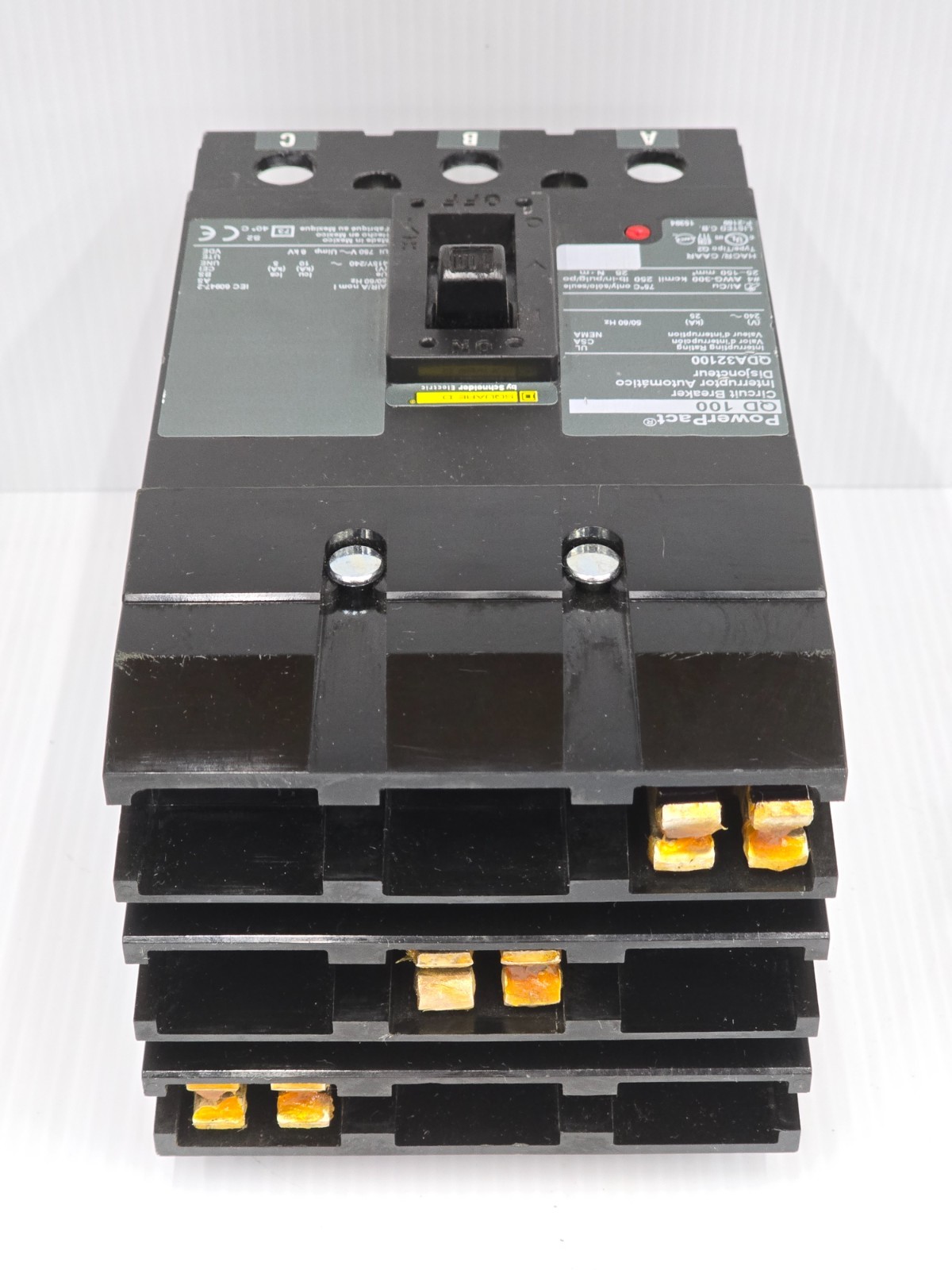 New Square D PowerPact 100 Amp I-Line Circuit Breaker 240 VAC 3P 25 kA QDA32100