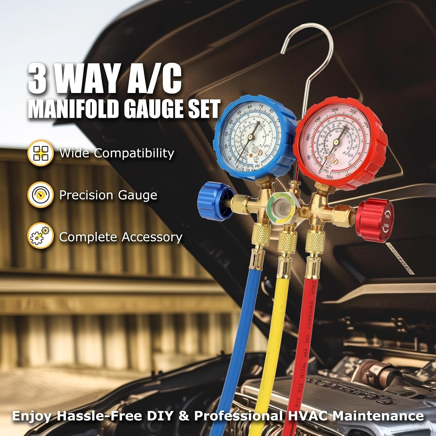 R134A R12 R22 R502 Refrigerants AC Manifold