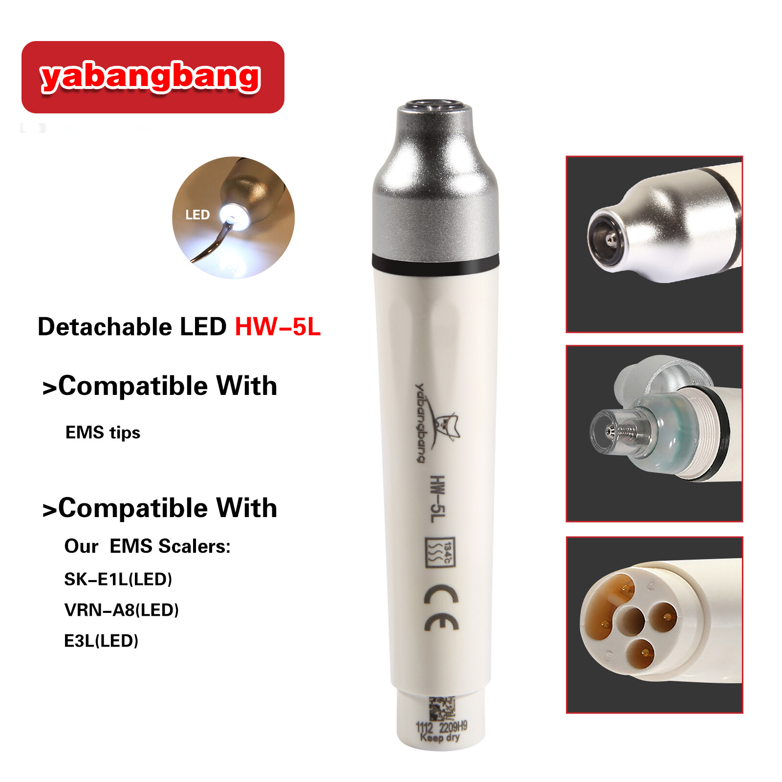 HW-6L Dental Ultrasonic Scaler Handpiece with LED Fit EMS SATELEC NSK