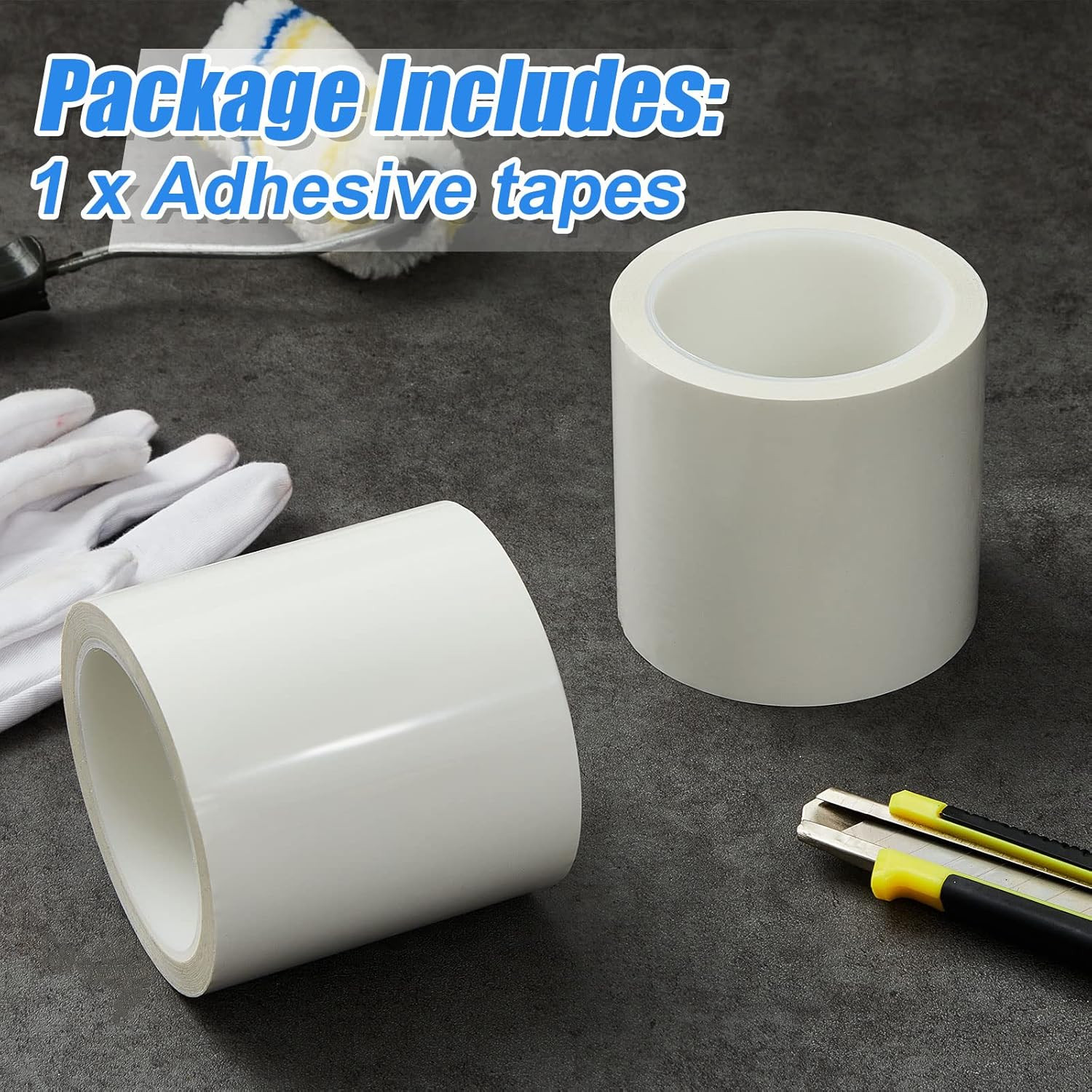 White Vapor Barrier Tape 3.78 Inch Adhesive Seam Tape Polyethylene Insulation