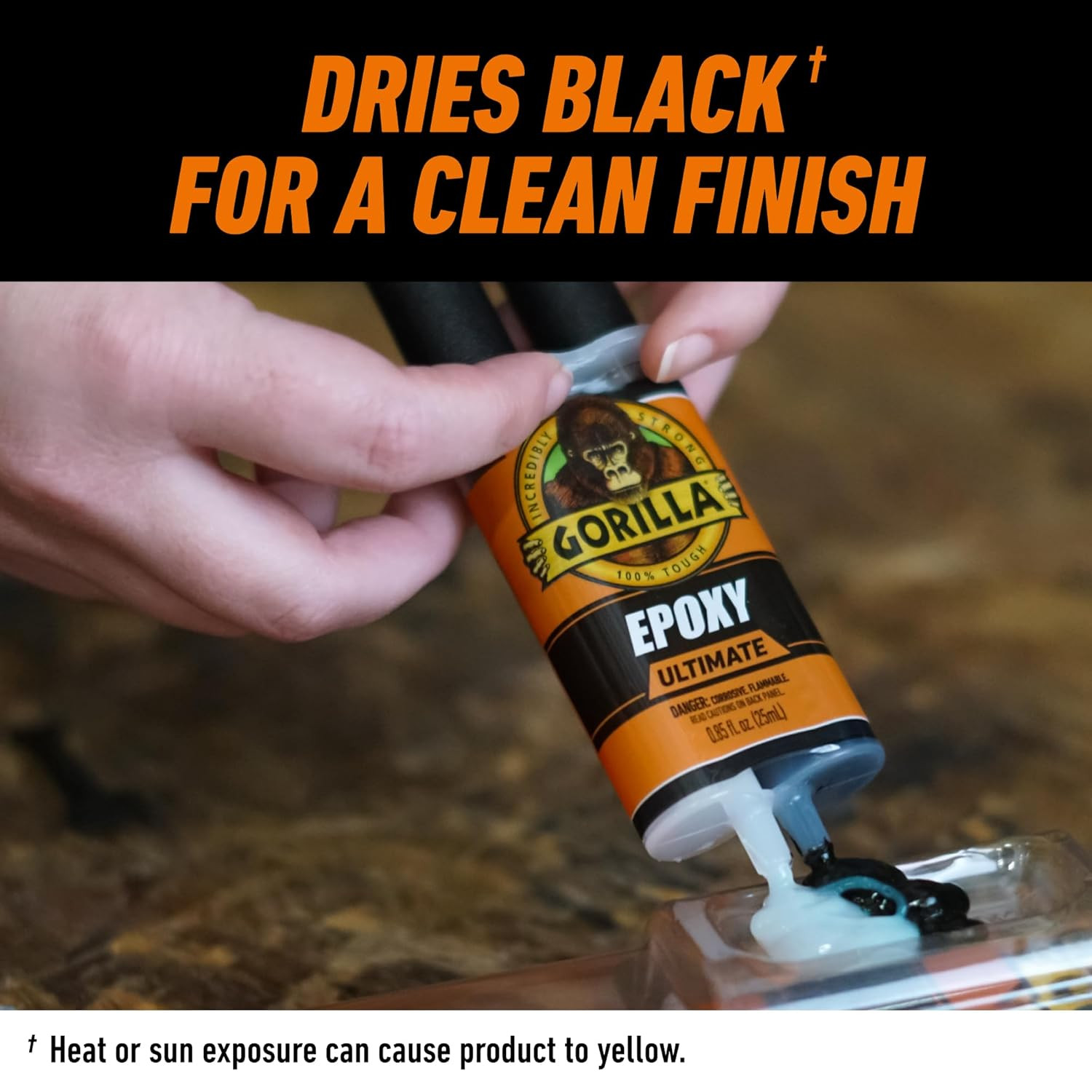 Epoxy Ultimate, Waterproof, 10 Minute Set, Permanent Bond, Dries Black, 0.85Oz S