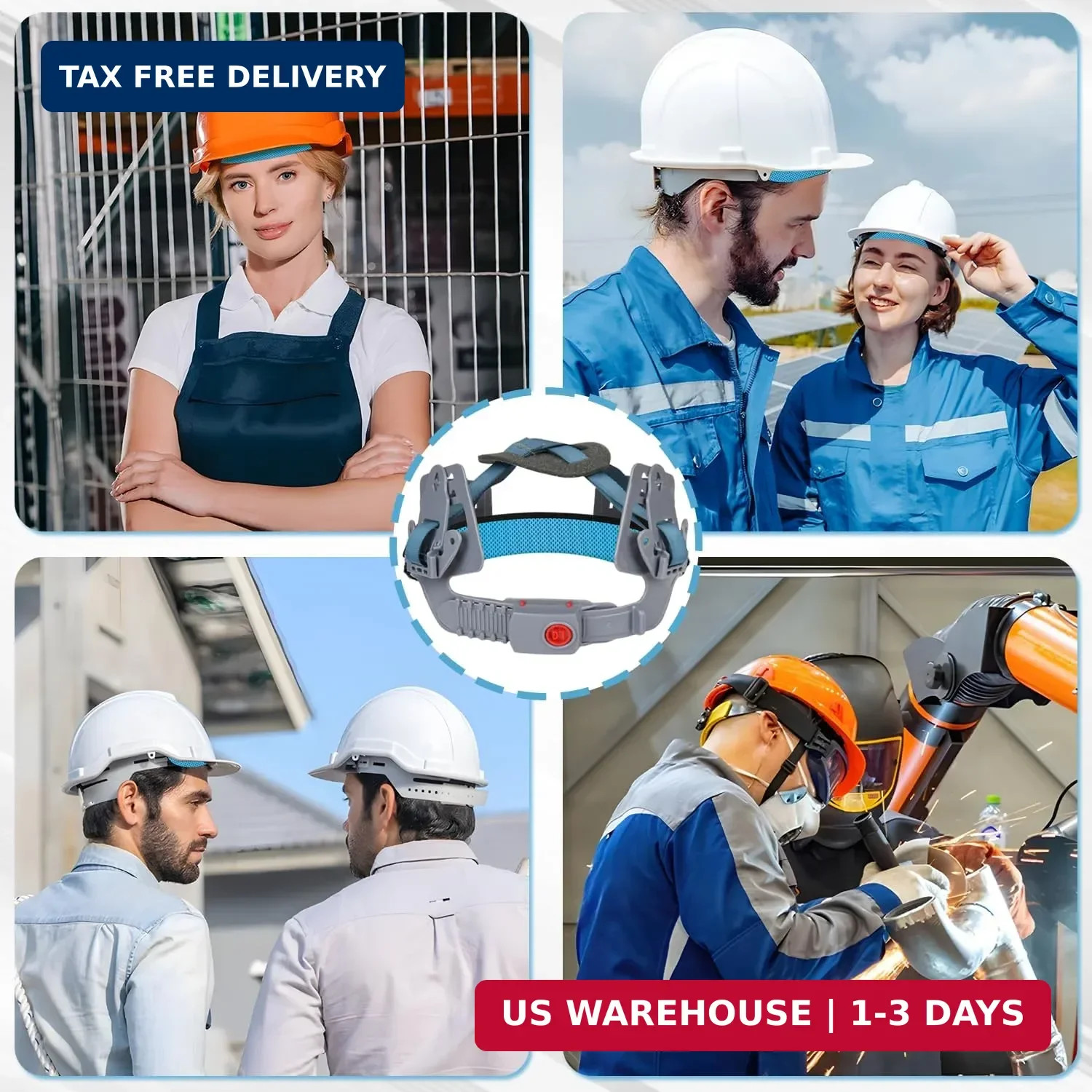 Hard Hat Sweat Bands 4Pcs, Innovative 3-Layer Fabric Sweatbands for Hard Hats Wa