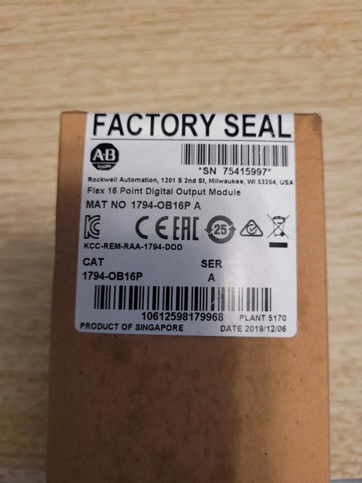 Factory Sealed AB 1794-OB16P/A Flex 16Point Digital Output Module 1794OB16P serA