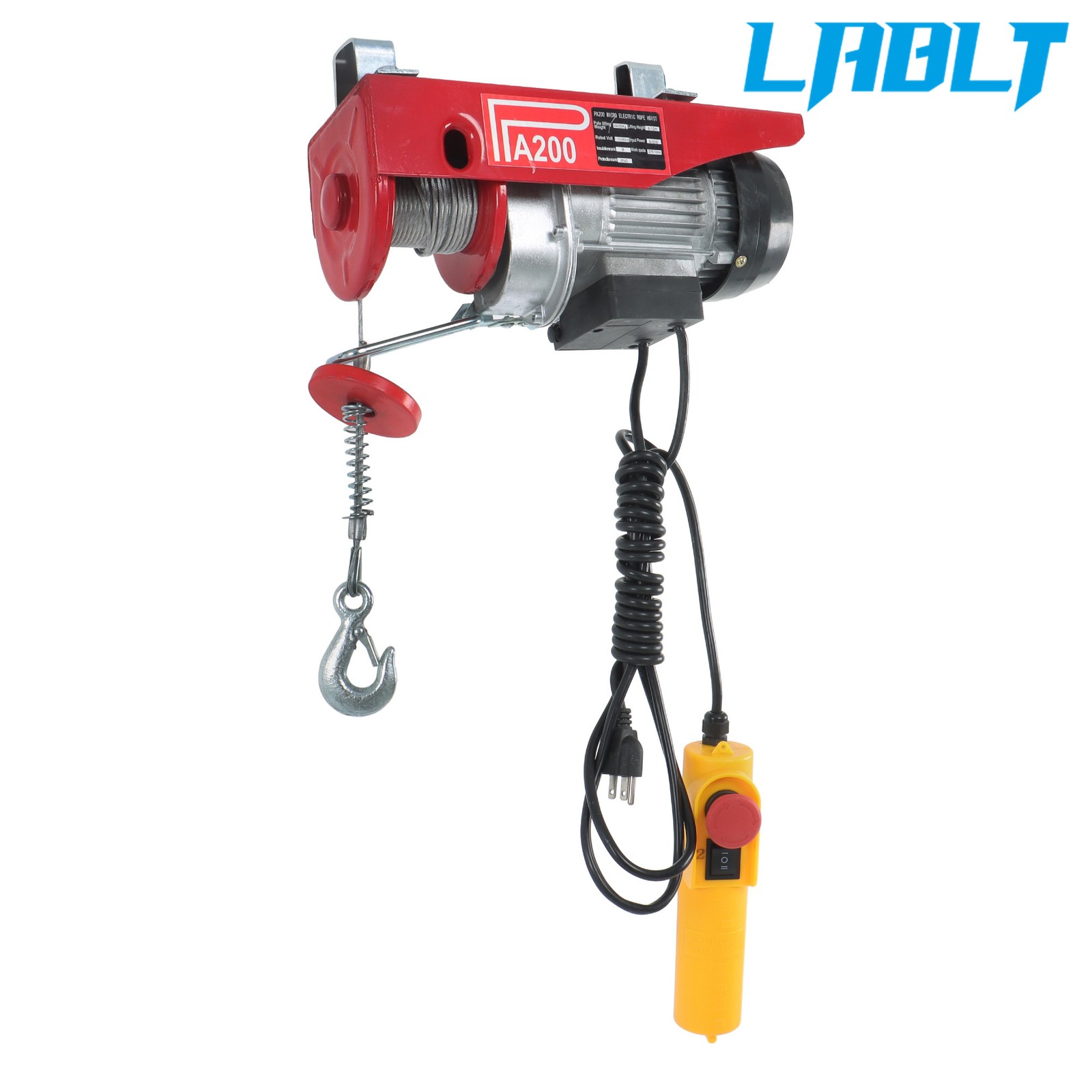 LABLT PA200 Mini Electric Hoist 440lbs/200kg 6.6ft/2m Wired Remote Control