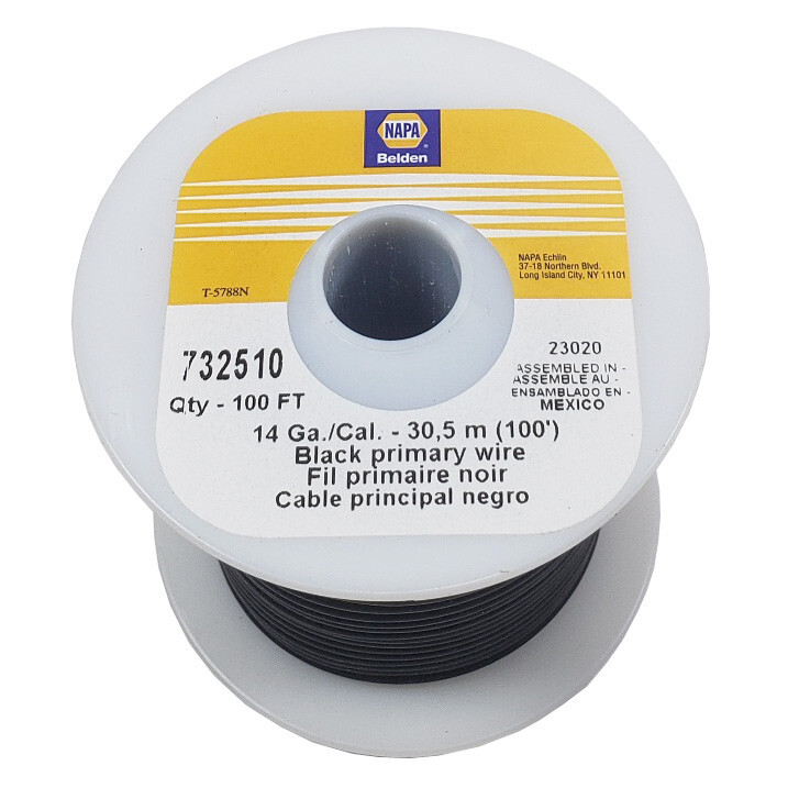 100 ft. Roll, Black Primary Wire, NAPA Belden Part # 732510 14Ga/Cal 30.5m
