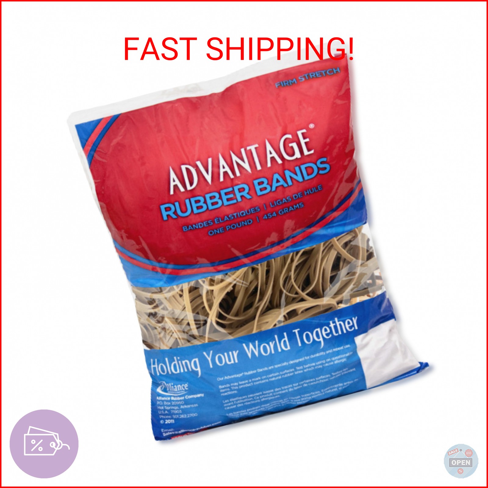 Alliance Rubber 26334 Advantage Rubber Bands Size #33, 1 lb Bag Contains Approx.