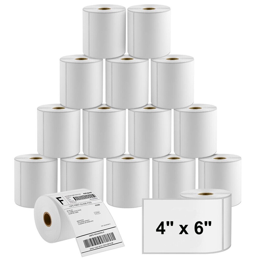 500/Roll 4″x6″ Direct Thermal Shipping Labels For Zebra LP2844 ZP450 2-40 Rolls