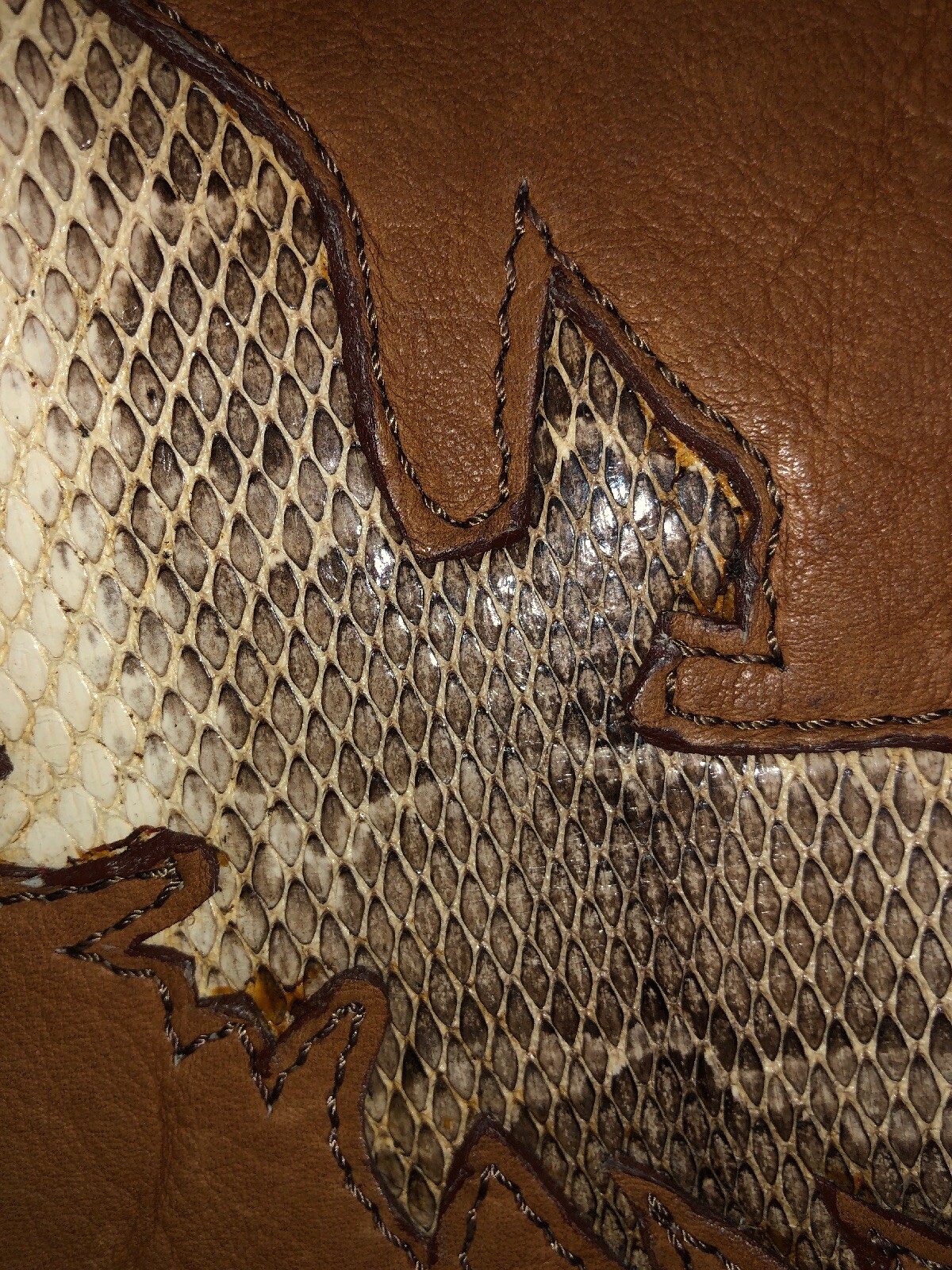 PYTHON SNAKESKIN/LEATHER, SCISSORS, TOOL HAIRDRESSING SHEARS BRUSH COMB BAG