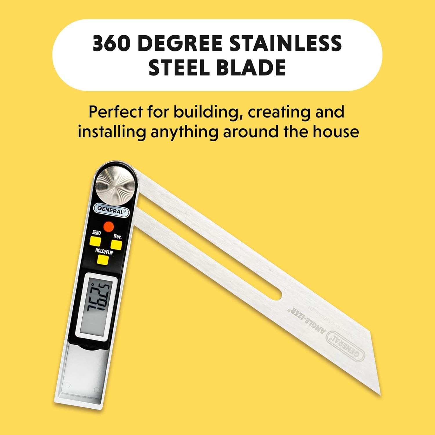 General Tools T-Bevel Gauge & Protractor – Digital Angle Finder with Full LCD Di