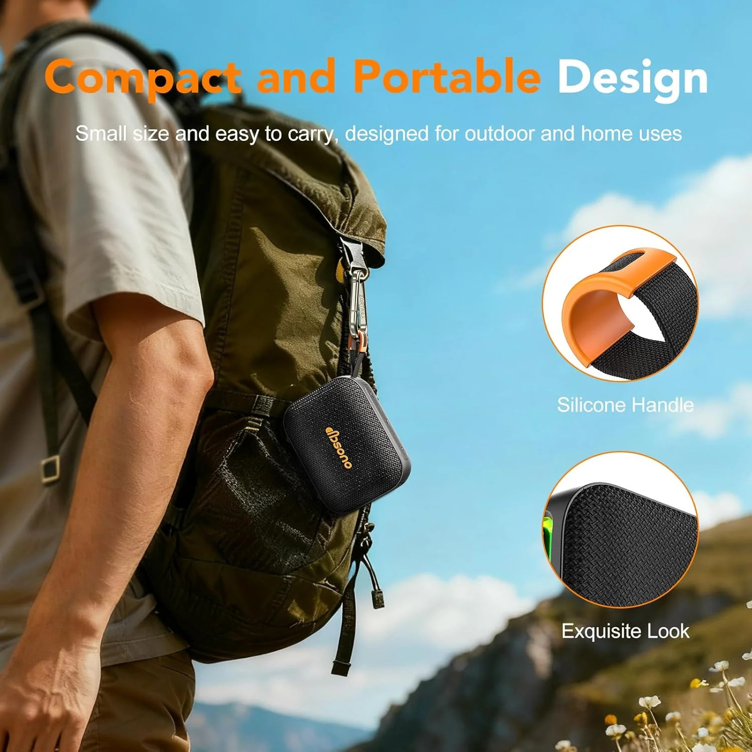 Portable Bluetooth Speaker Line-in Support: IPX5 Waterproof HD Sound Up to 24H P