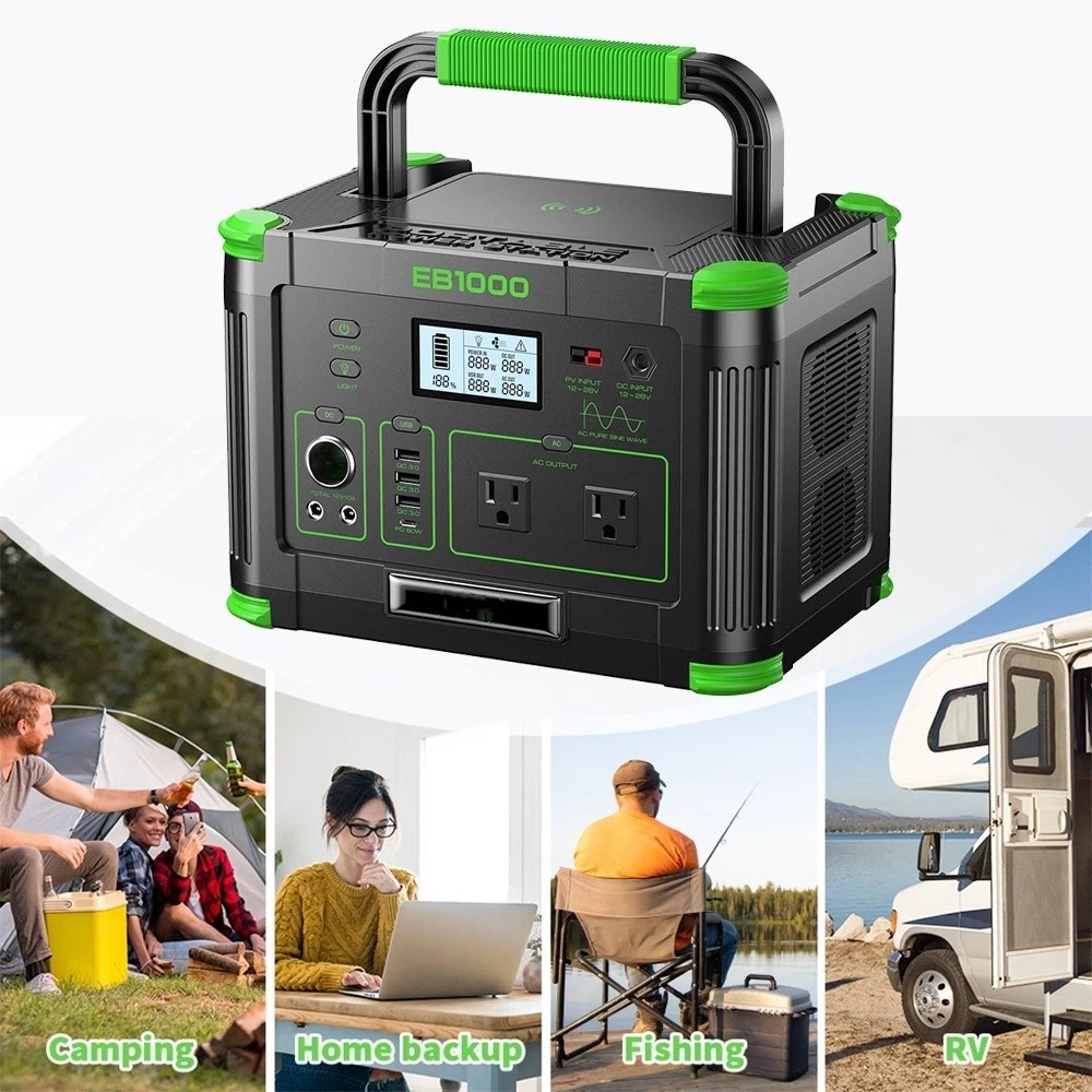 1000W 999Wh Battery Power Station Portable for Travel Generator Outdoor Camping