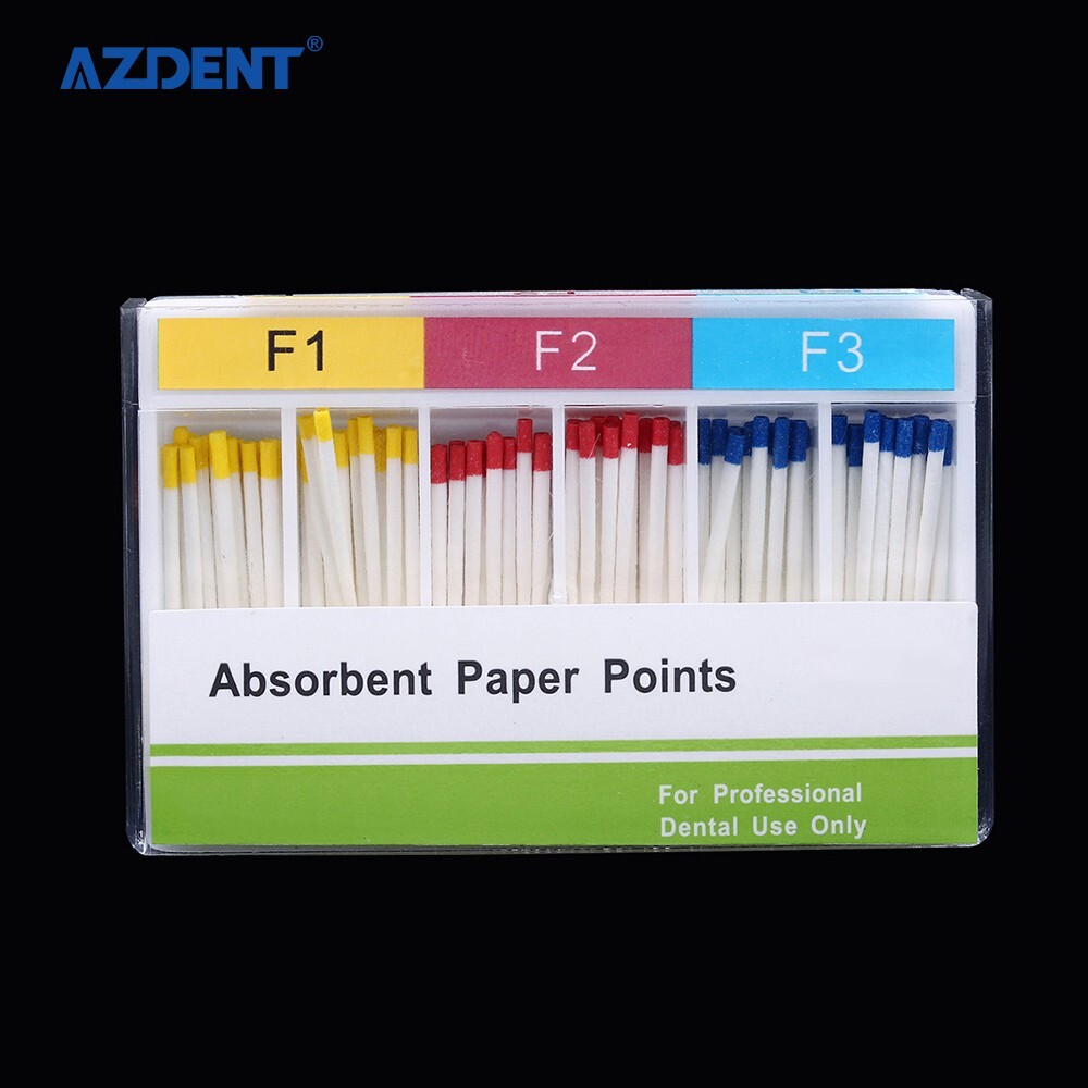 100PCS Dental Puntos Absorbentes de endodoncia para Endo Root Canel F1, F2, F3