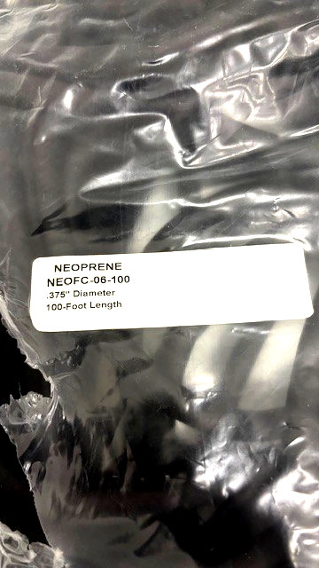 NEOPRENE TUBING NEOFC-06-100 0.375” 100 FOOT LONG BLACK