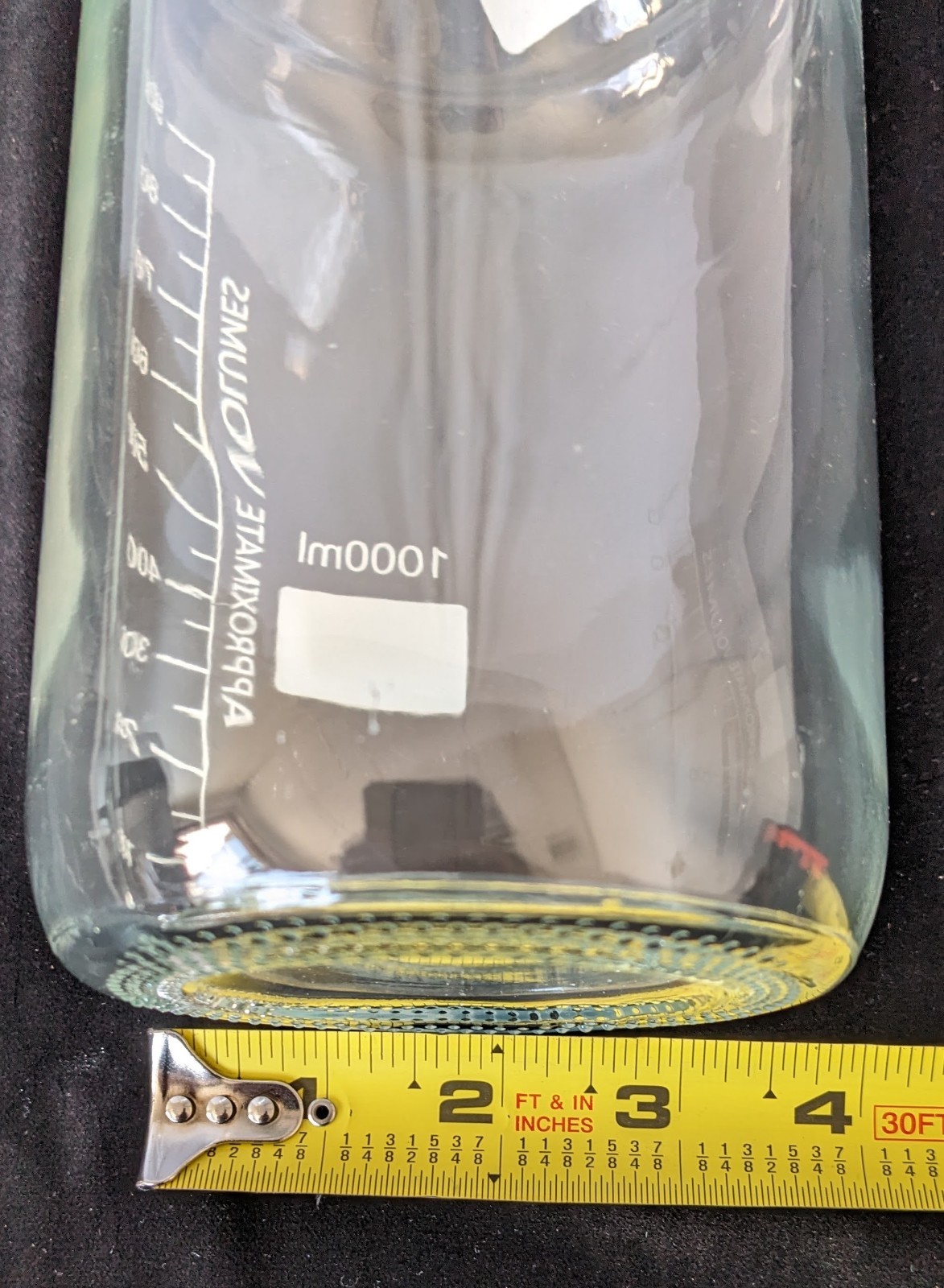 1000ml Lab Bottle with Lid 9.25″H x 4″W Clear Glass 1000ml Approx Increment