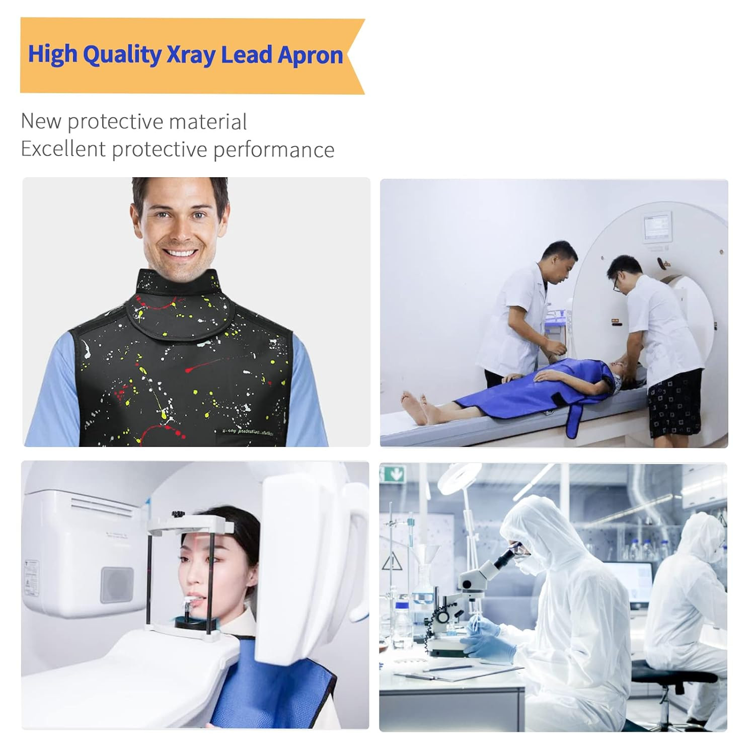 0.5Mmpb Lead X-Ray Apron – Shields Protection Apron with Thyroid Lead Shield Col