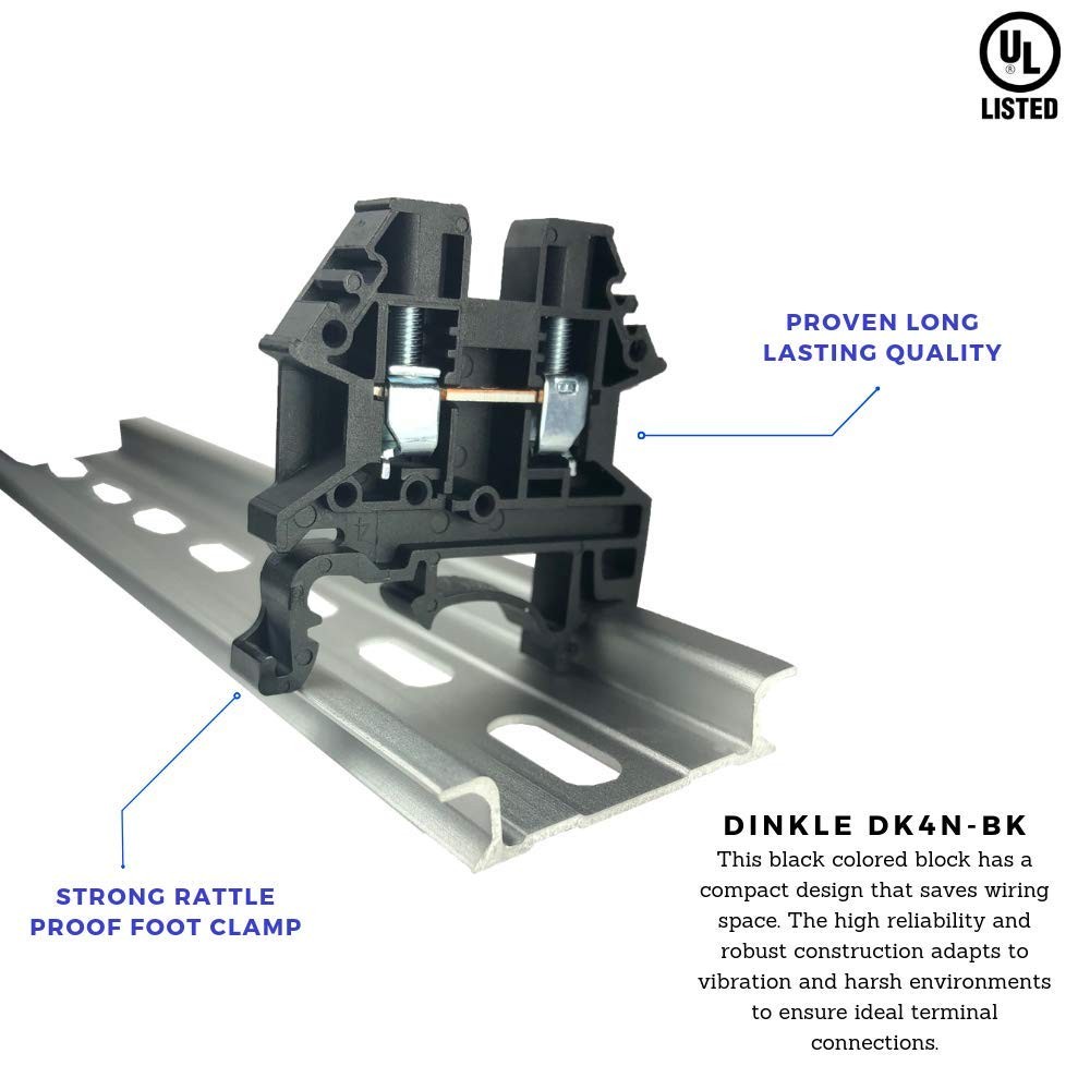 Dinkle Combiner DK4N Red/Black 5 Gang Box Connector DIN Rail Terminal 30