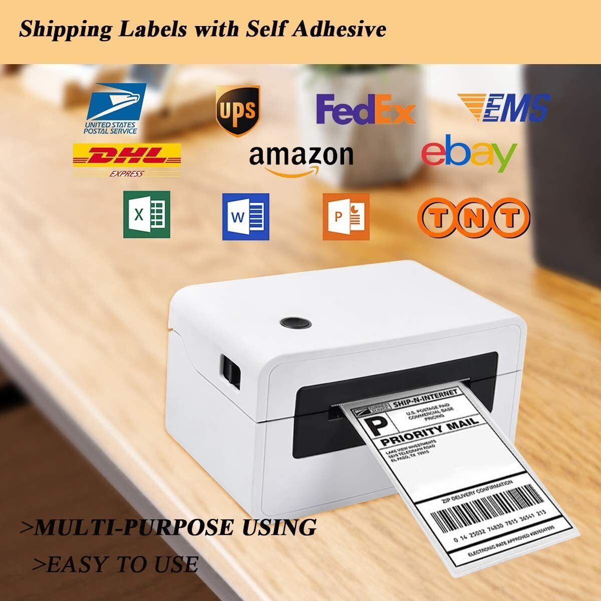 500-8000pc 4×6 UPS Certified Thermal Labels Fanfold for Zebra & Rollo Printers