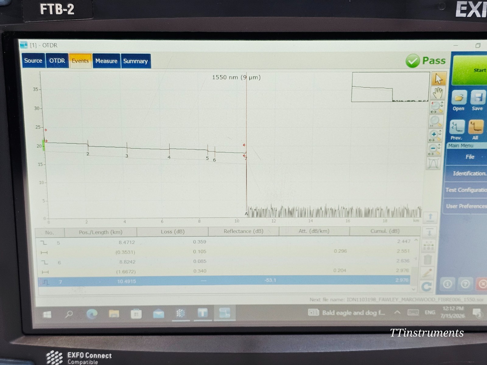 EXFO FTB-2 Platform + FTB-7600E 1550/1625 Ultra-long-haul SM OTDR 50/48 dB 250KM