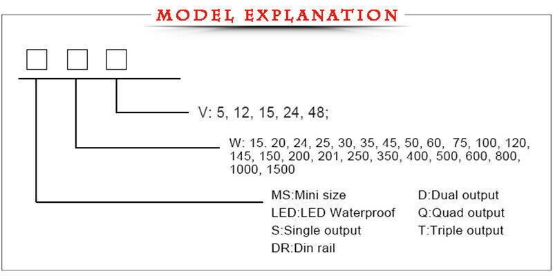 MDR-40-24 40W 24V 1.7A Single Output DIN Rail Mount AC/DC Switch Power Supply
