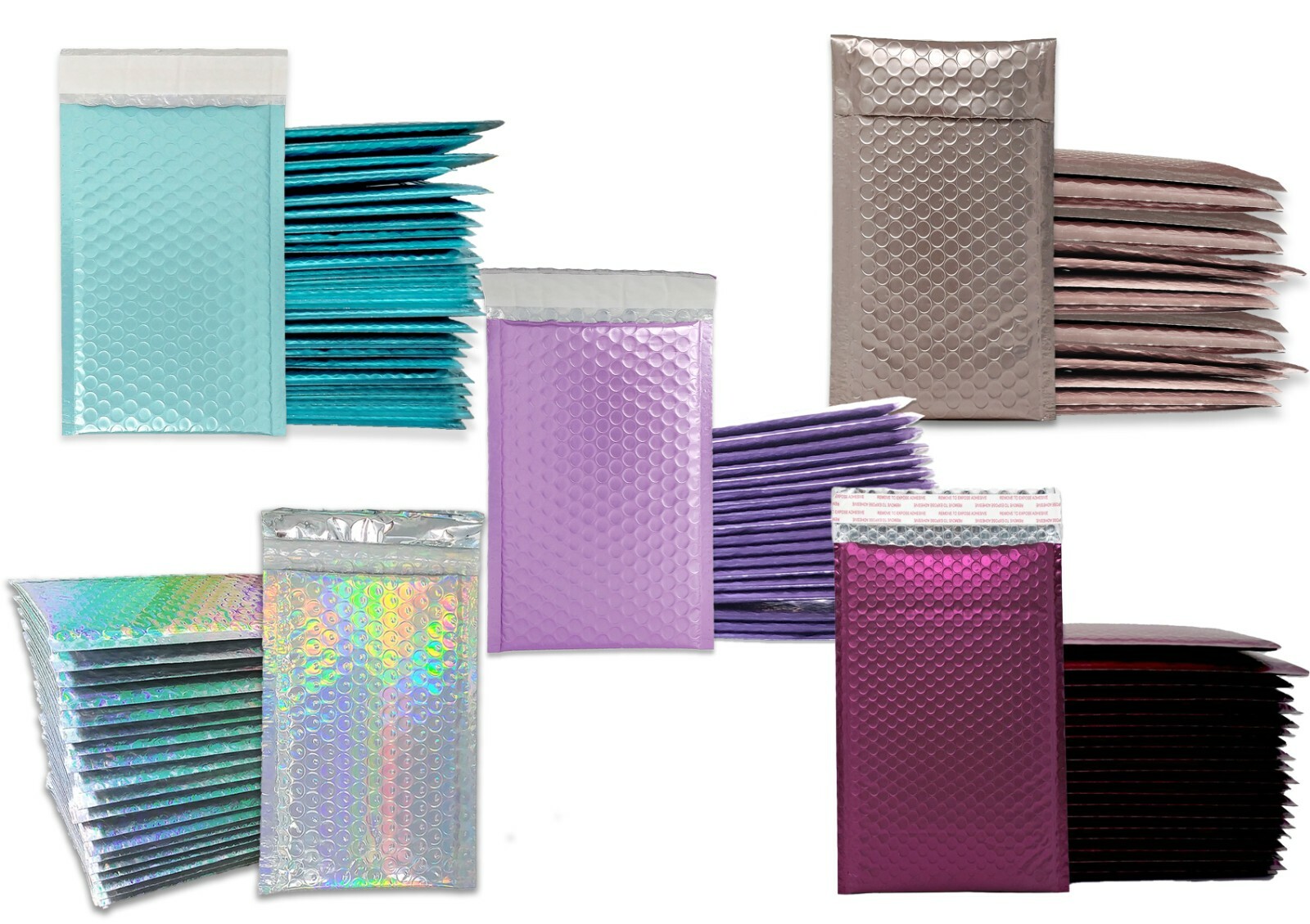 4X8 inch Choose Your Color Metallic Padded Bubble Shipping Envelope Mailers Pack