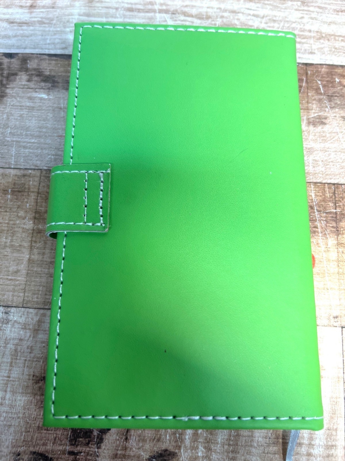Lucky Clover Green White Lined Notebook Journal Snap Closure Ribbon Bookmark