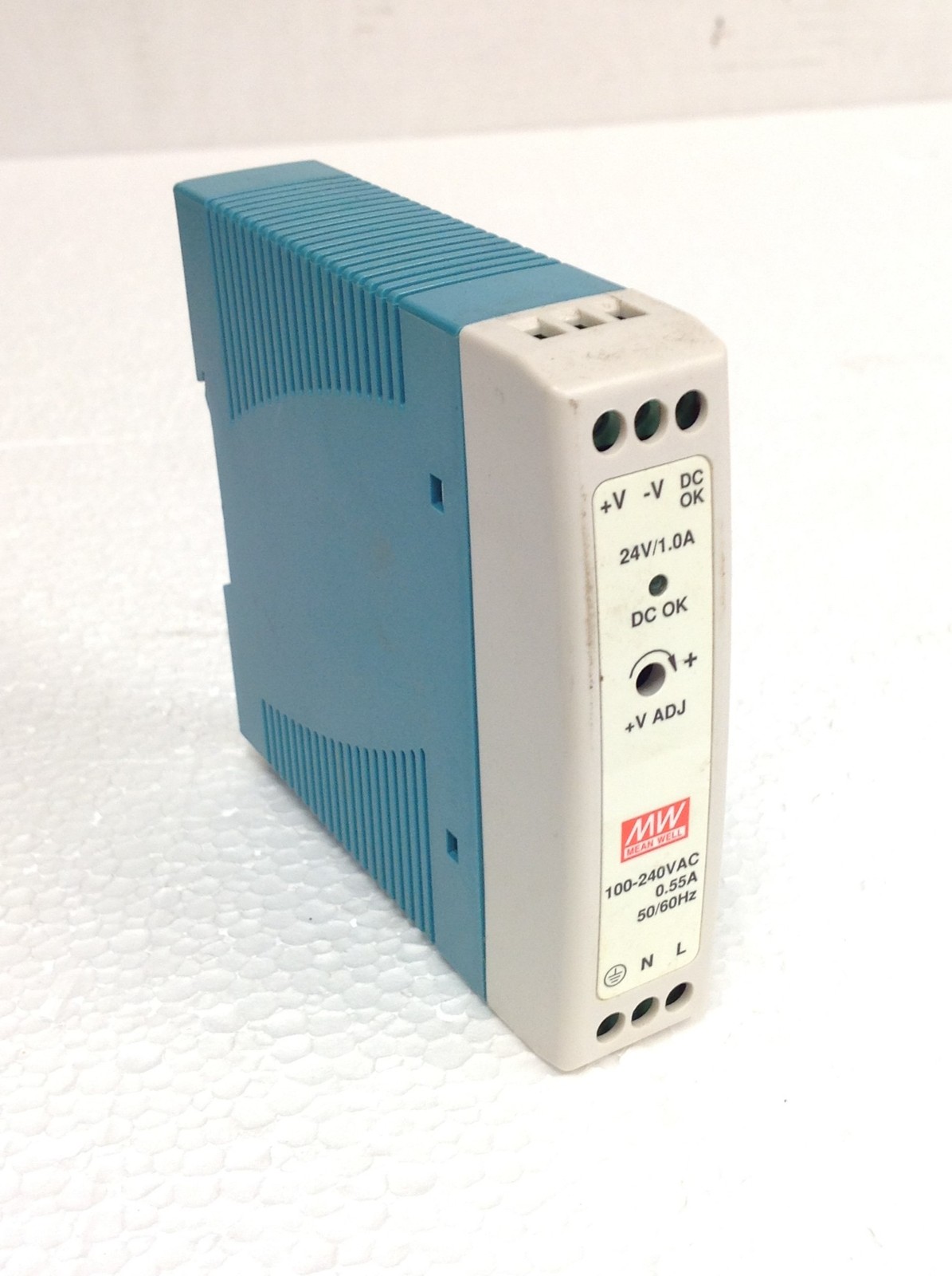 Lot Of 5 Mean Well MDR-20-24 Power Supply 24vdc 20 Watt DIN Rail Mount, WORKING