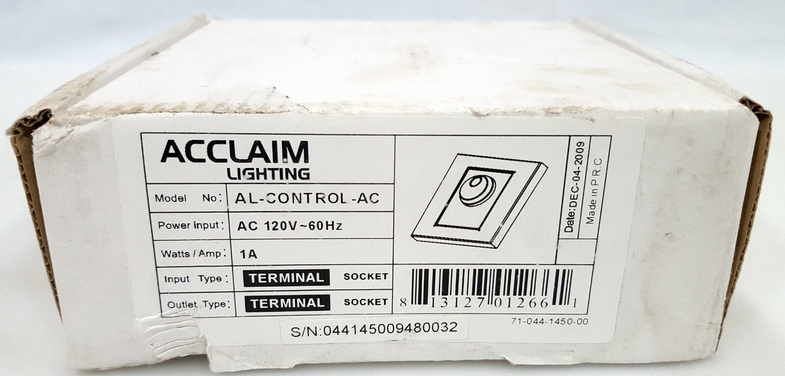 Acclaim Lighting AL-CONTROL-AC 120V~60Hz 1A – New!