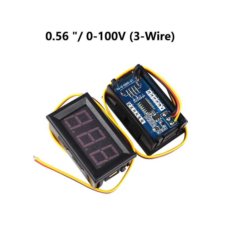 0.36″ 0.56» 2/3Wire DC 0-120V Voltmeter LED Panel 3-Digit Display Voltage Meter