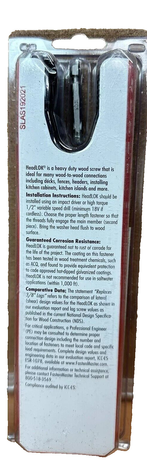 FastenMaster HeadLOK Black Steel Flat Head Wood Screws 10″ FMHLGMO10-12 (12 PK)