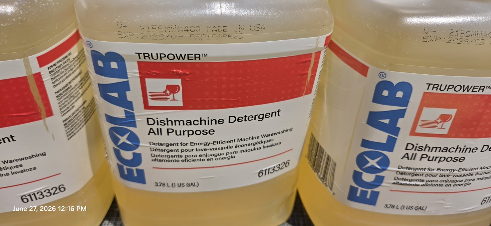 ECOLAB 6113326 Trupower All Purpose Dishmachine Detergent 4 Gallons