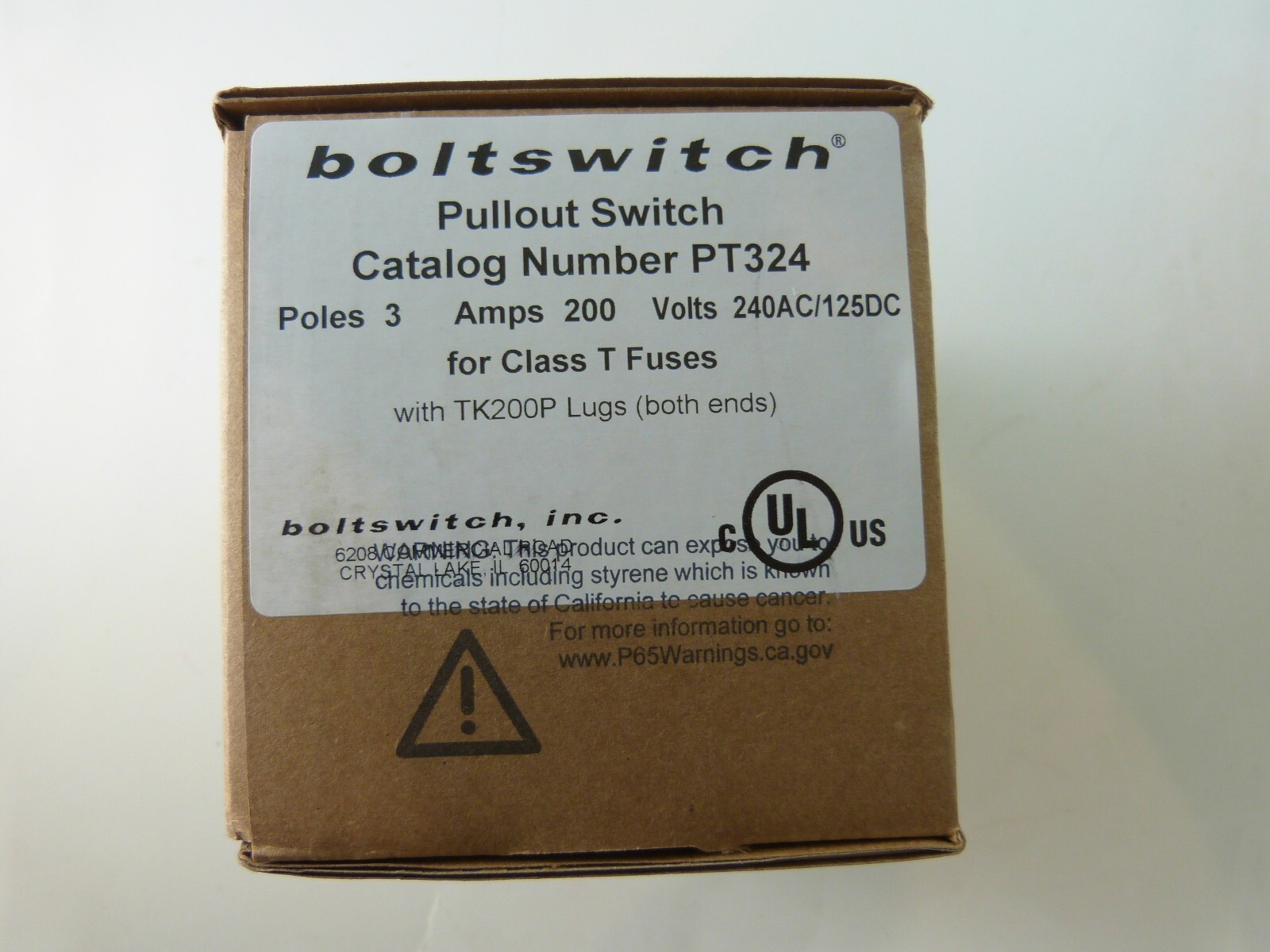 Boltswitch PT324 Pullout Switch 3 Pole 200A Class T NEW
