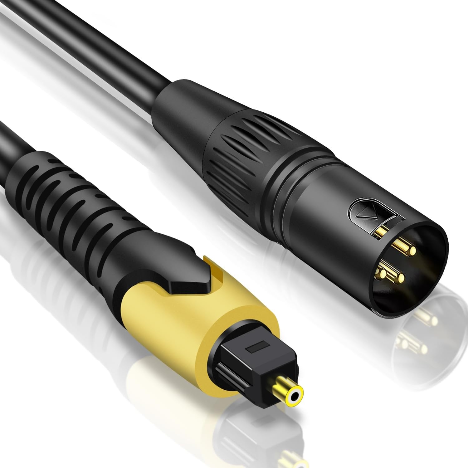 192KHz DAC Optical to XLR Converter, Optical to Unbalanced XLR Mal Size: 3.3FT