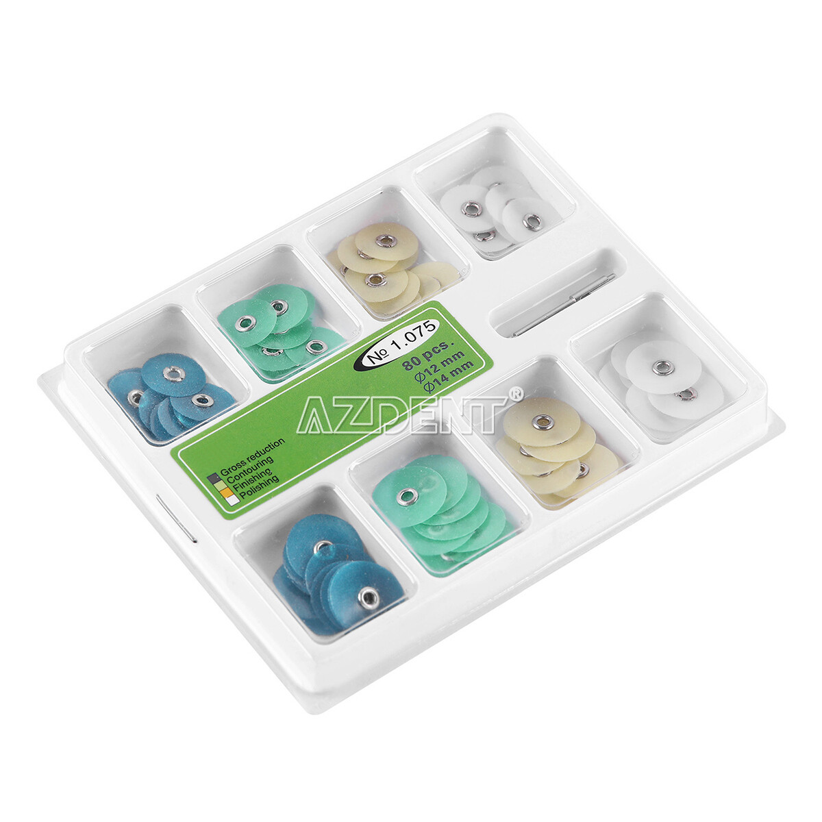 80pcs Dental Composite Finishing Polishing Discs assorted kit + Mandrel NO1.075