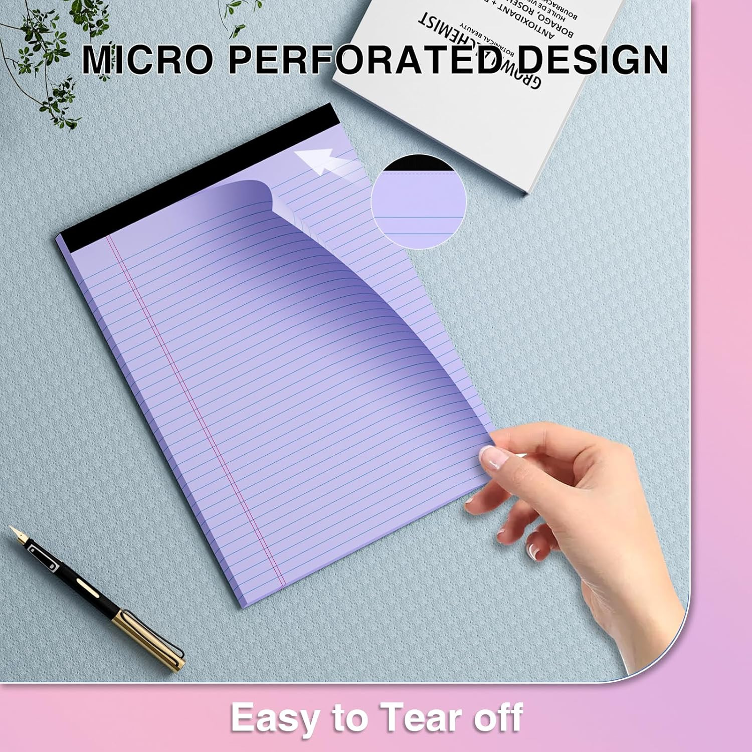 3 Pcs Legal Pads 8.5 X 11 Purple Note Pads 8.5 X 11 Notepad Total 75 Sheets Mic