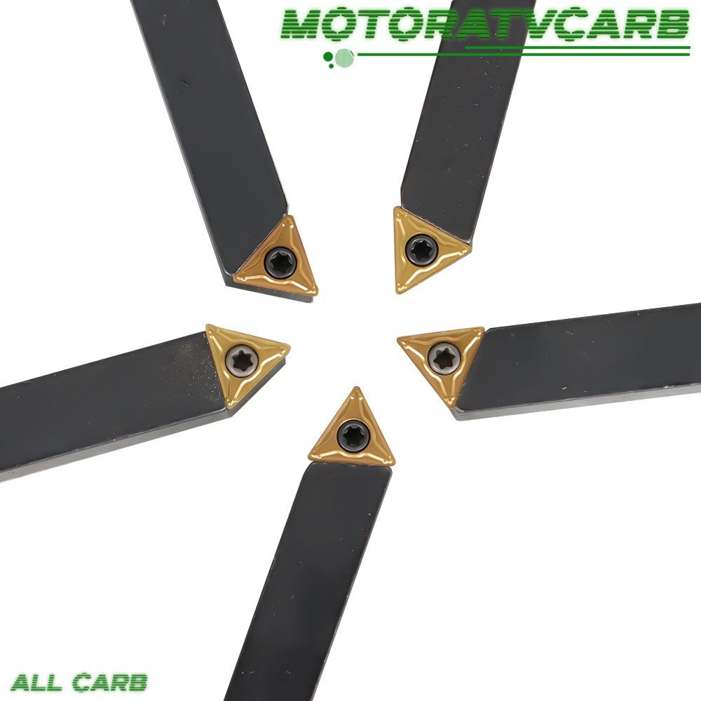 ALL-CARB 5 Pack 3/8″ Carbide Indexable Turning Tool Bit With Carbide Inserts