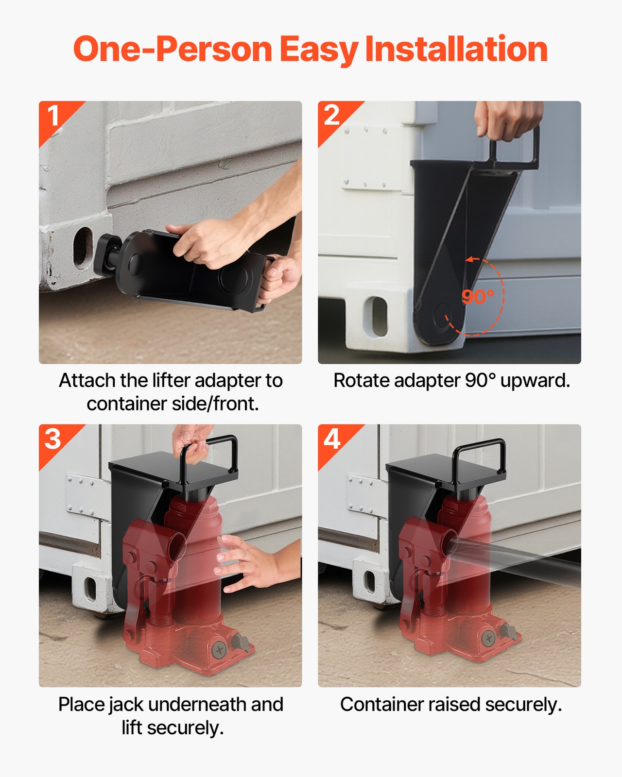 VEVOR 1-Pack Shipping Container Jack Lug with Handle Storage Leveler Booster