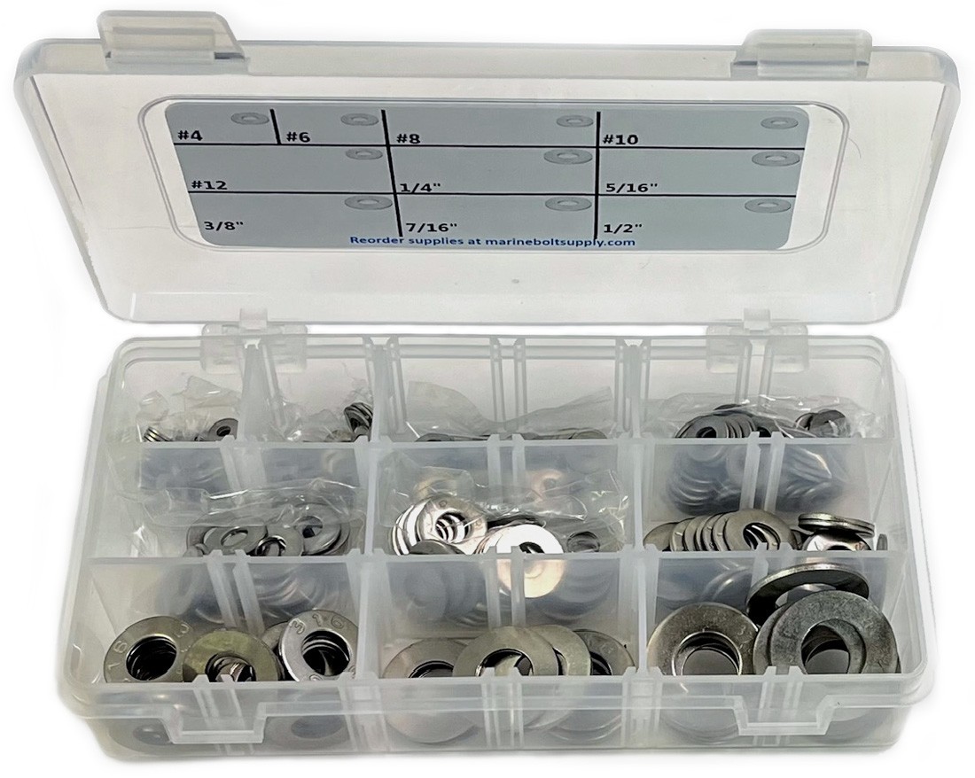 316 Stainless Steel SAE Washer Assortment Kit by Marine Bolt Supply 6-116239