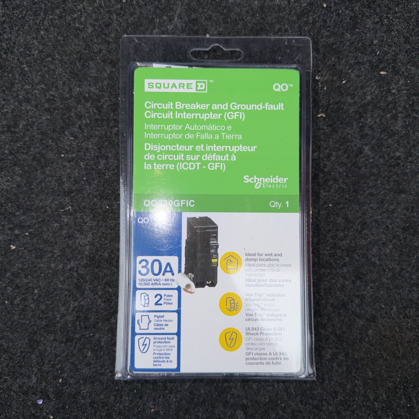 Square D QO230GFIC 30A Two Pole Circuit Breaker 2-Pole