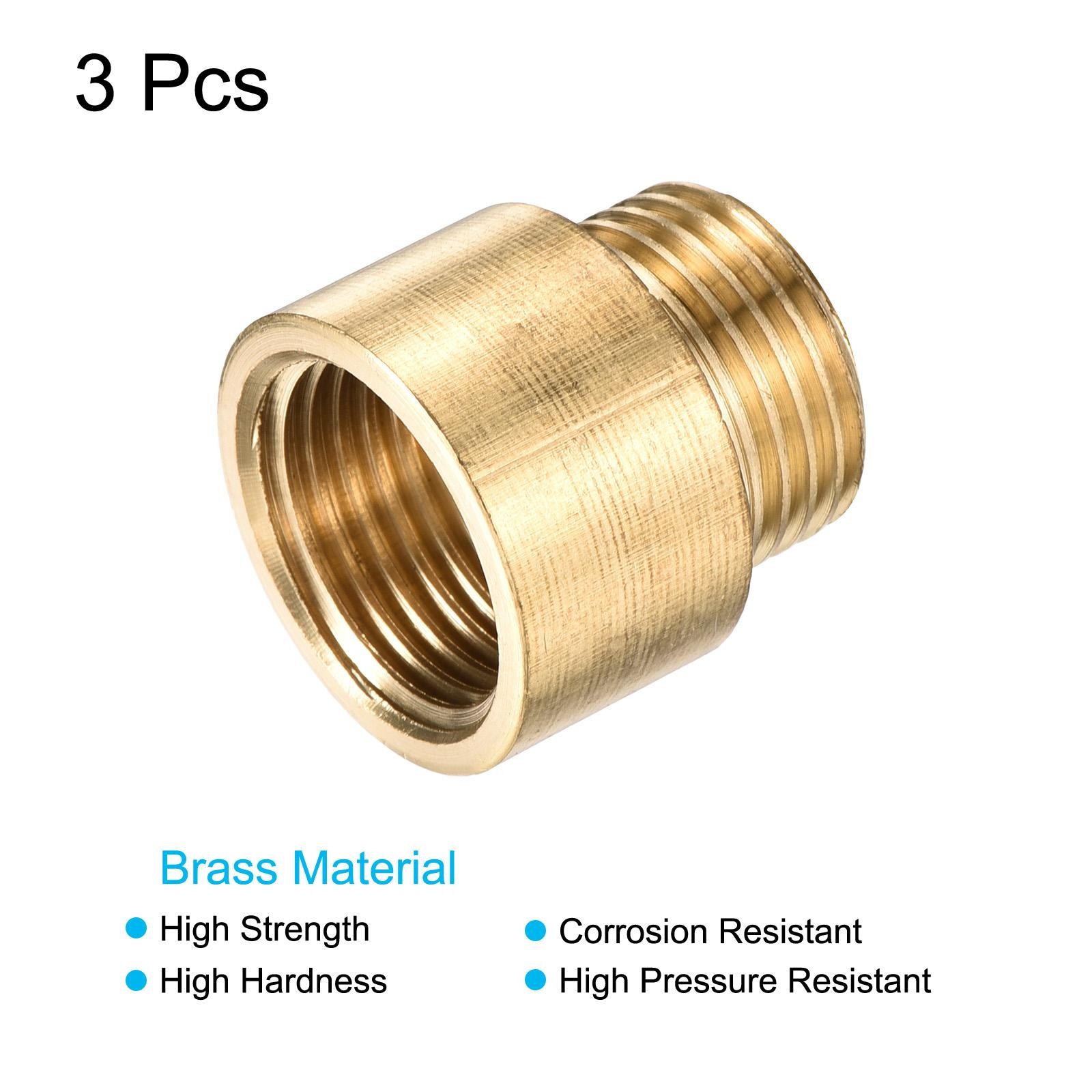 Brass Extension Pipe Fitting G1/2 x G1/2 15mm Adapter Connector 3Pcs