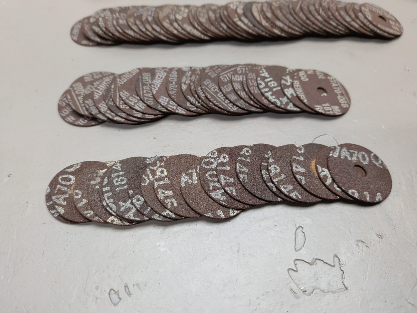 NOS NORTON ABRASIVE CUT-OFF WHEELS, 2″, 1-1/2″, 1-1/4″ Dia, 1/4″ ARBOR 250PCS