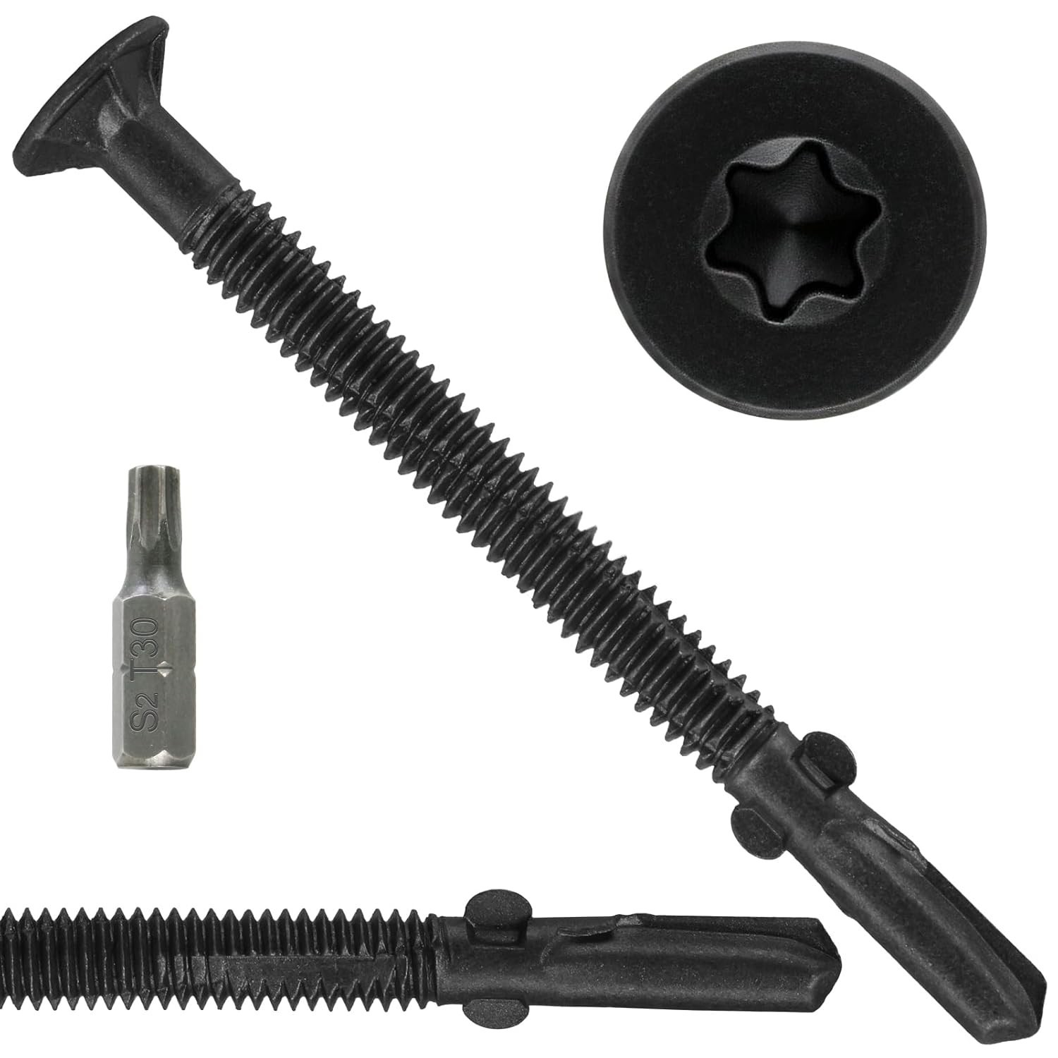 x 3 Trailer Deck Screws, Self-Tapping Sheet Wood Metal Screw, 124Pcs T25 Star…