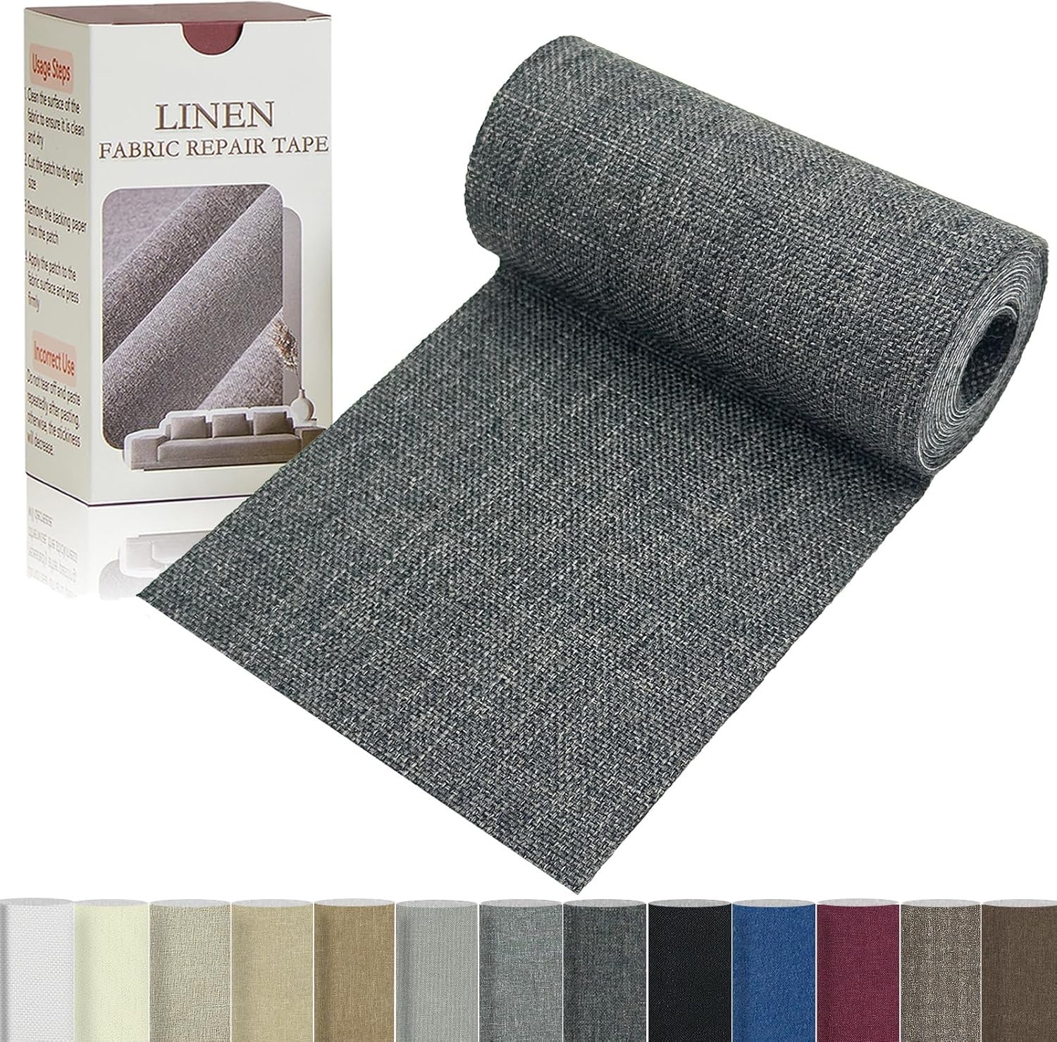 Linen Repair Tape Fabric Patch Self Adhesive Furniture Sofa Bed Curtain Grey …