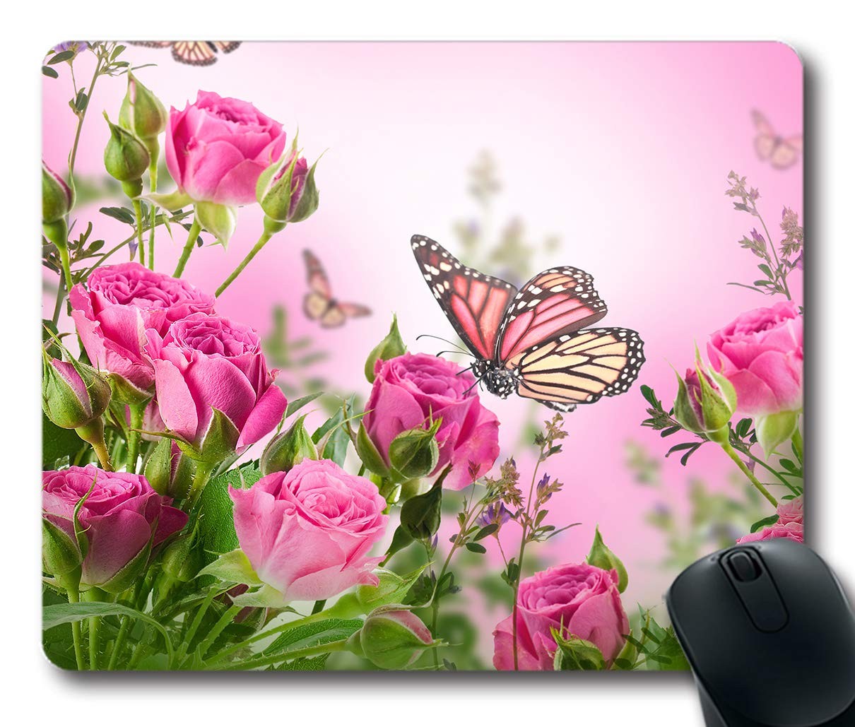 ice rabbit Mouse Pad Delicate Roses and 9.45″ x 7.87″ x 0.12″, IR-21