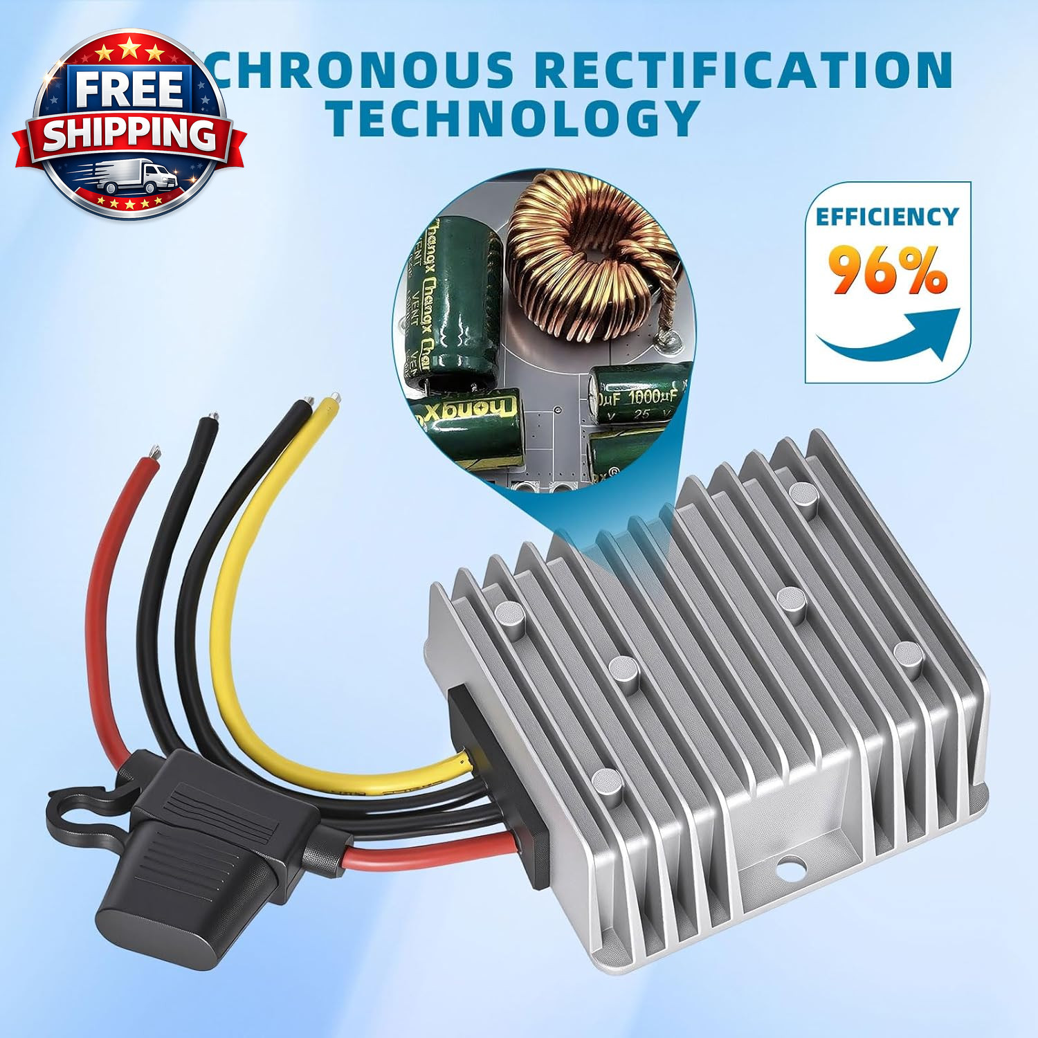20A 240W Golf Cart DC-DC 24V 36V 48V to 12V Waterproof Converter Voltage Regulat