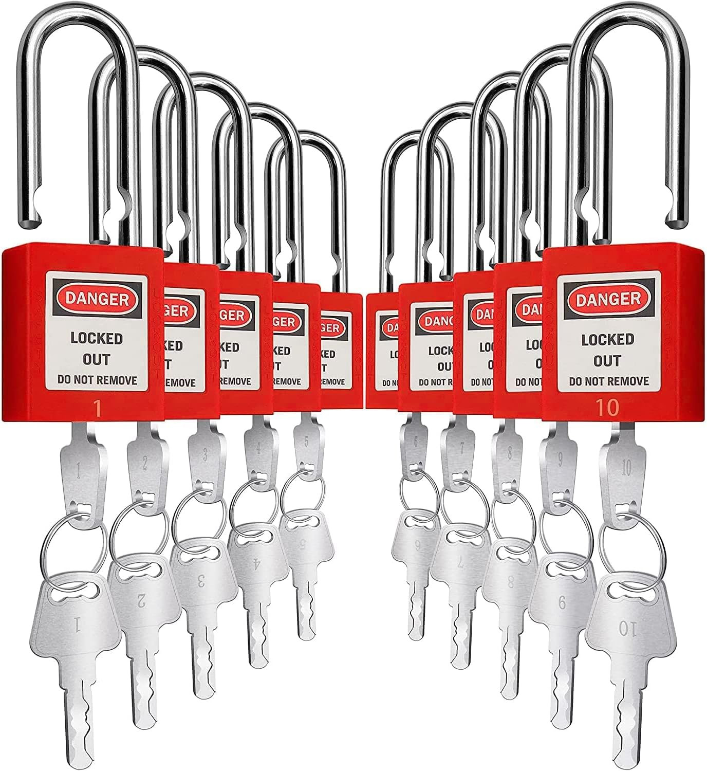 Lockout Tagout Locks, Safety Padlock, Keyed Differently Loto Safety Padlocks for