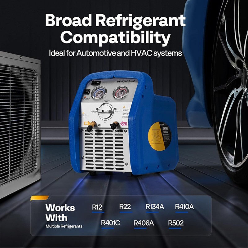 110-120V AC 60Hz 3/4HP Single Cylinder Portable Refrigerant Recovery Machine