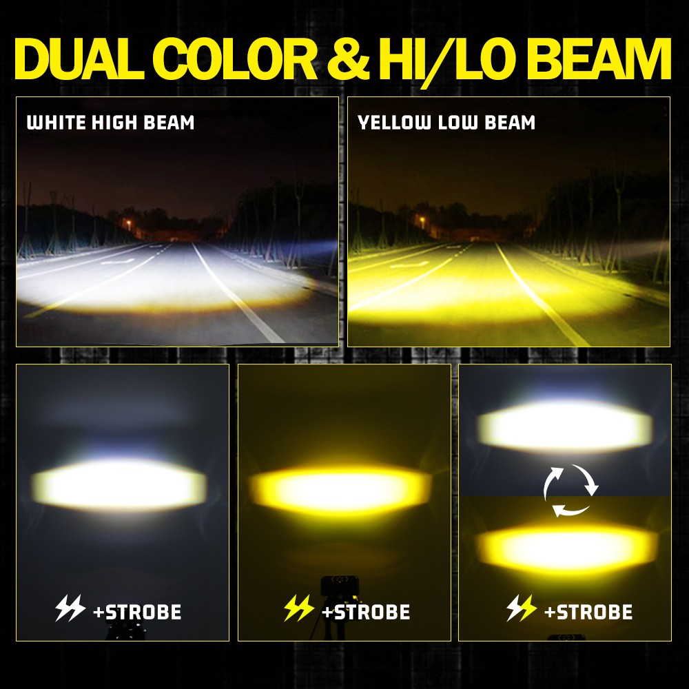 2x 4» LED Work Light Bar Spot Flood Pods Off Road Truck Fog Lights Yellow White