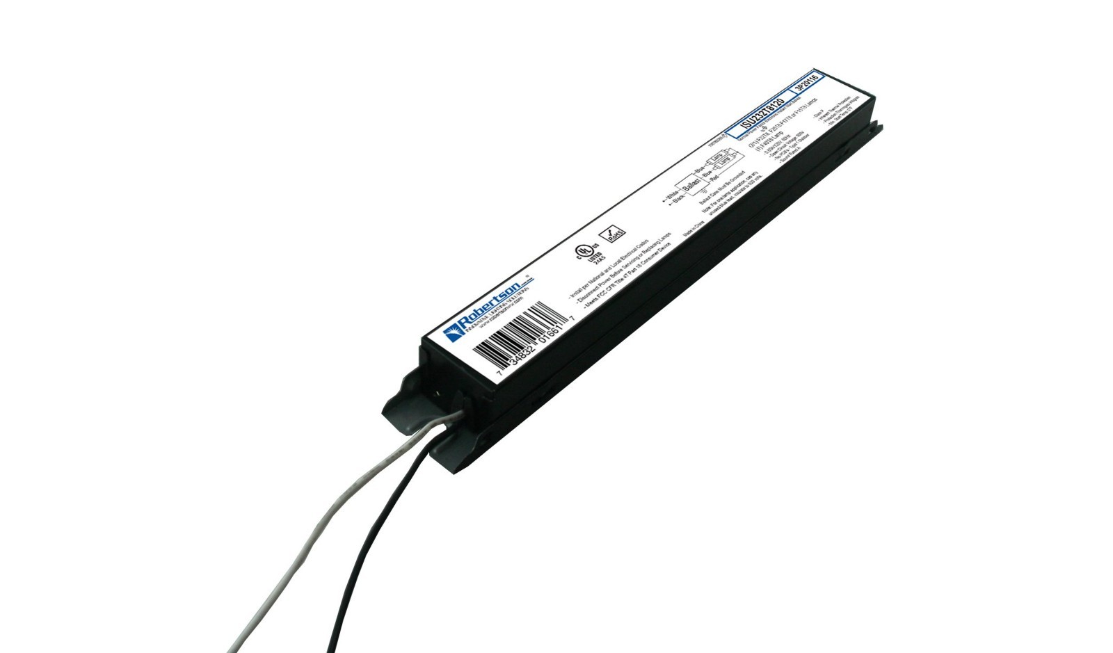 Electronic Fluorescent Ballast for 1-2 T8 Lamps 17W-32W, Instant Start, 120V