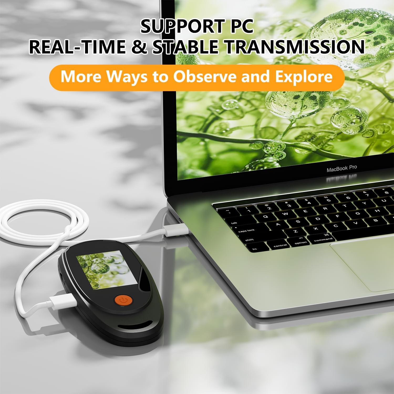 Handheld Digital Microscope with 2.0 Inch IPS Color Screen, Portable Magnifying