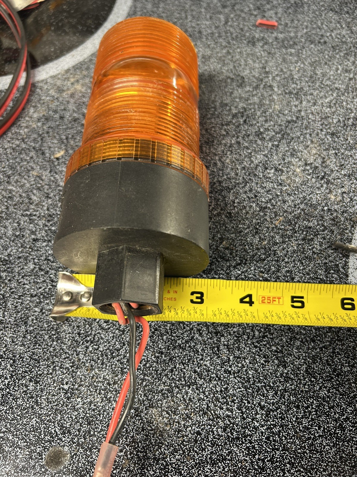Railhead Gear M490-Led Dcap Warning Strobe, Amber, Led, 12v, w revolving beacon